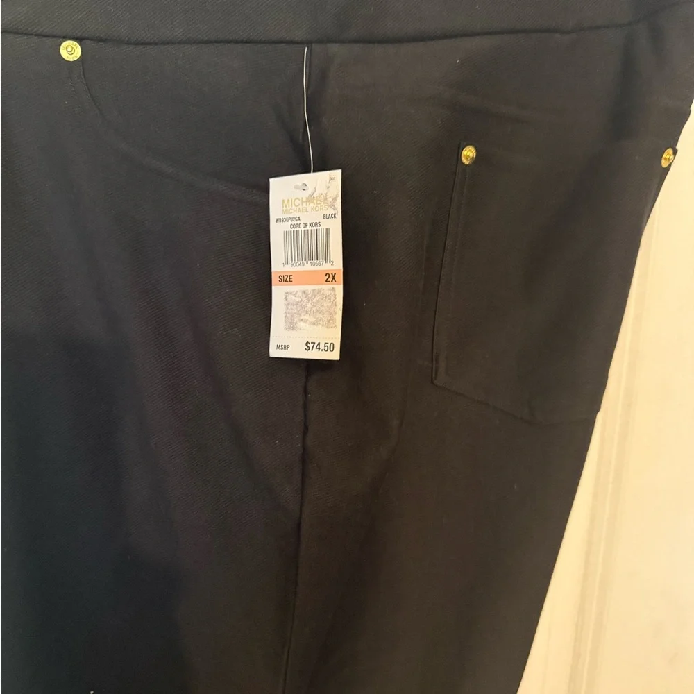 Michael Kors Black Leggings with Gold Accents - Picture 3 of 8